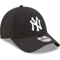 verstellbare-schwarze-9forty-the-league-melton-wool-kappe-der-new-york-yankees-mlb-von-new-era