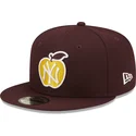 new-era-flat-brim-9fifty-ny-apple-new-york-yankees-mlb-maroon-and-yellow-snapback-cap