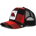 rote-und-schwarze-trucker-kappe-marienkafer-lady-plaidy-bug-the-farm-von-goorin-bros