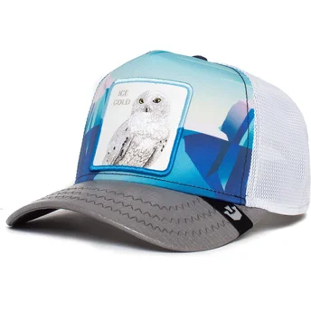 blaue-und-graue-trucker-kappe-schneeeule-ice-cold-geometric-iceberg-the-farm-von-goorin-bros