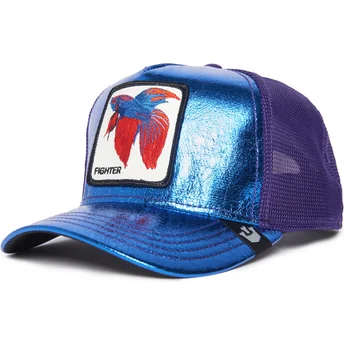 blaue-und-violette-siam-kampffisch-trucker-kappe-blue-light-metallic-the-farm-von-goorin-bros
