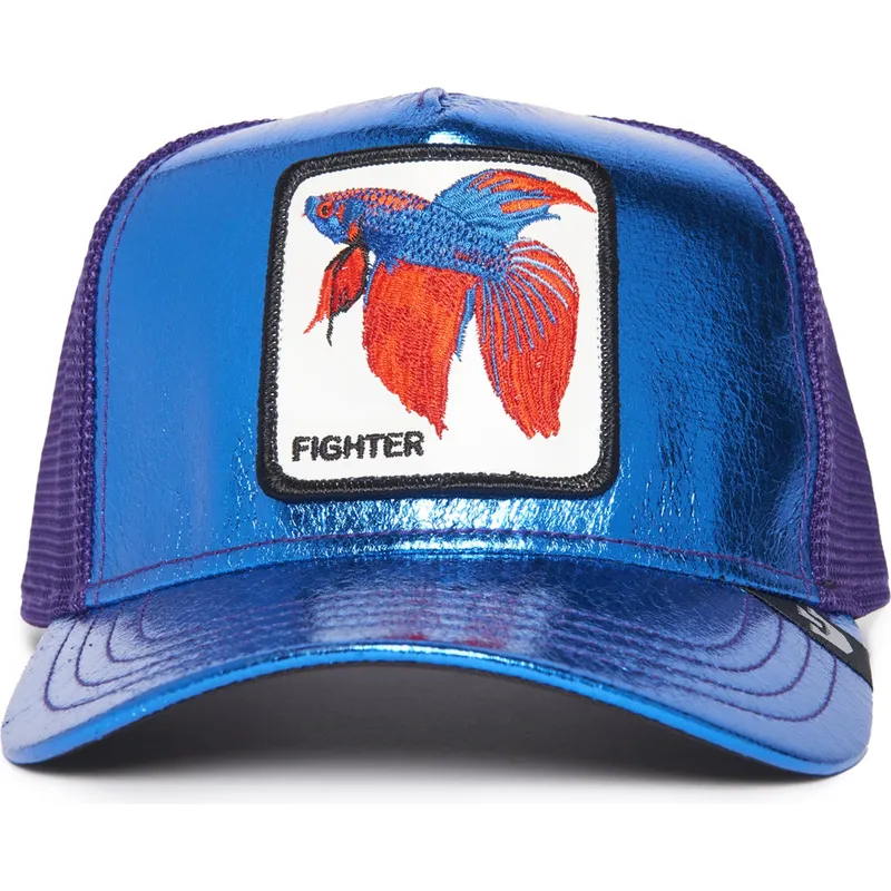 mutzen-gebogen-blau-snapback-pez-luchador-der-siam-fighter-blue-light-metallic-the-farm-the-farm-von-goorin-bros