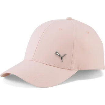 Puma Curved Brim Metal Cat Pink Adjustable Cap