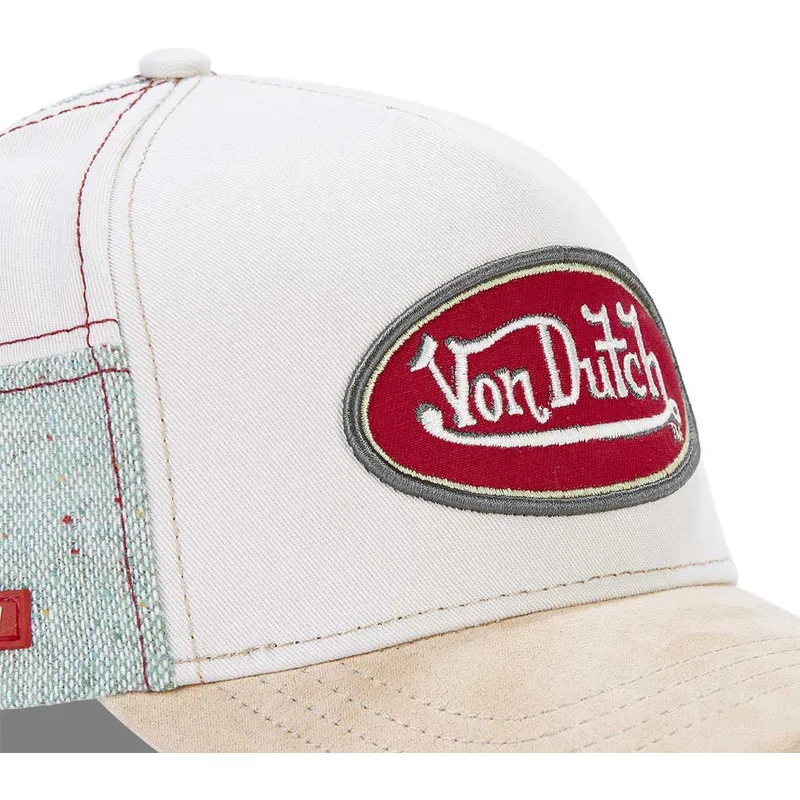 weisse-und-beige-gebogene-snapback-kappe-kys-von-von-dutch