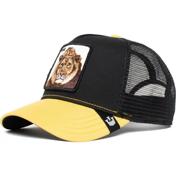 trucker-cap-schwarz-und-gelb-lowe-the-king-lion-the-farm-von-goorin-bros