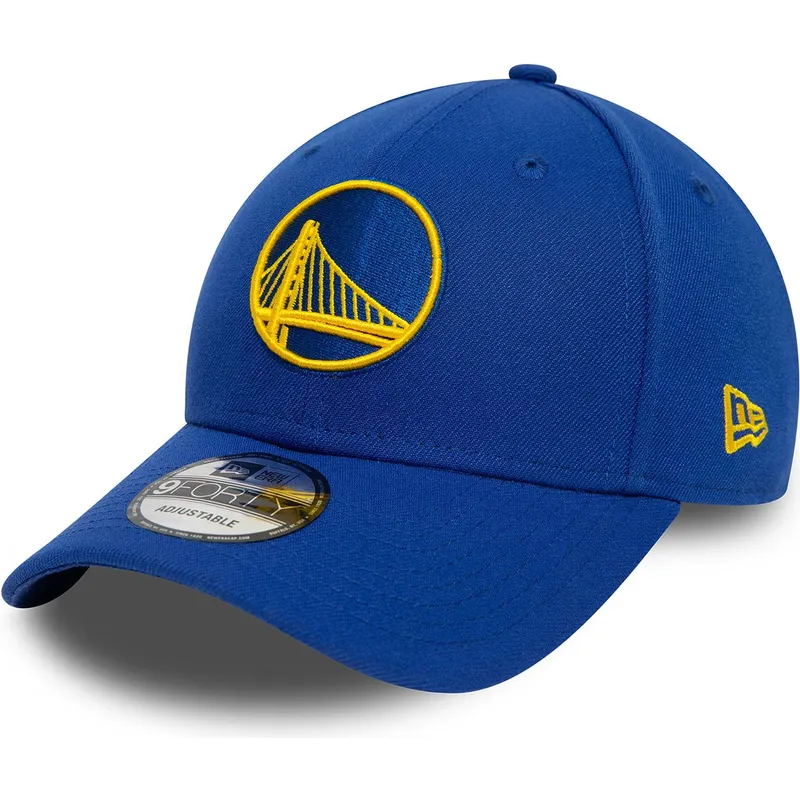 blaue-verstellbare-gebogene-kappe-9forty-the-league-der-golden-state-warriors-nba-von-new-era