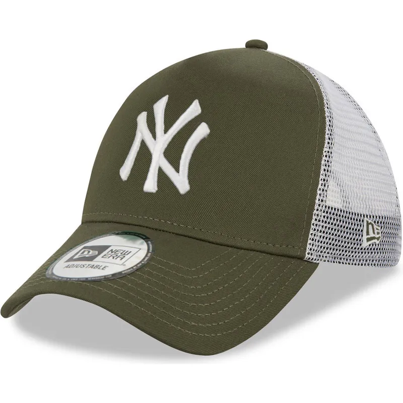 grune-und-weisse-trucker-kappe-9forty-a-frame-der-new-york-yankees-mlb-von-new-era