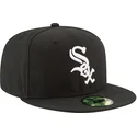schwarze-flache-59fifty-authentic-on-field-game-fitted-cap-der-chicago-white-sox-mlb-von-new-era