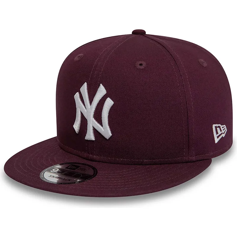 mutzen-flach-rot-snapback-granate-9fifty-essential-der-new-york-yankees-mlb-von-new-era