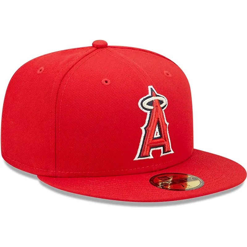 rote-angepasste-59fifty-authentic-on-field-flat-cap-der-los-angeles-angels-mlb-von-new-era