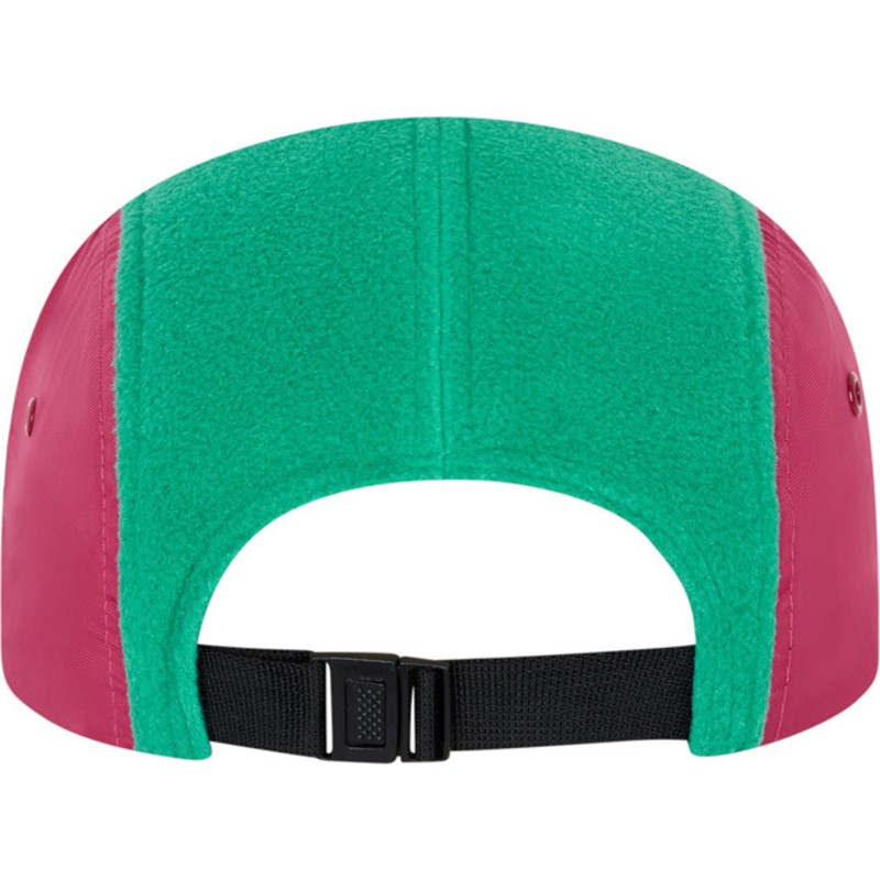 new-era-flat-brim-camper-polartec-fleece-green-and-pink-adjustable-cap