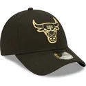 mutzen-gebogen-schwarz-verstellbares-band-dorado-9forty-metallic-der-chicago-bulls-nba-von-new-era