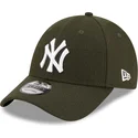 mutzen-gebogen-grun-verstellbares-band-9forty-the-league-melton-der-new-york-yankees-mlb-von-new-era