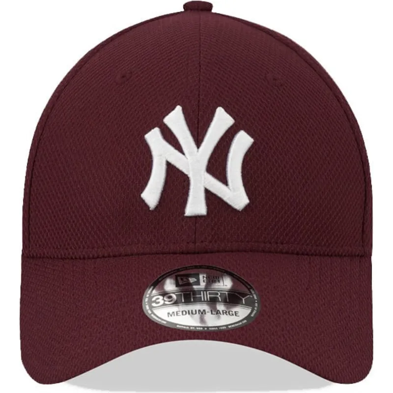 mutzen-gebogen-rot-angepasst-granate-39thirty-diamond-era-der-new-york-yankees-mlb-von-new-era