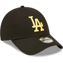 mutzen-gebogen-schwarz-verstellbares-band-fur-kinder-dorado-9forty-league-essential-der-los-angeles-dodgers-mlb-von-new-era