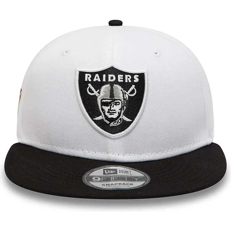 mutzen-flach-weiss-snapback-9fifty-crown-patches-super-bowl-xv-der-las-vegas-raiders-nfl-von-new-era