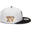 mutzen-flach-weiss-snapback-9fifty-crown-patches-super-bowl-xv-der-las-vegas-raiders-nfl-von-new-era
