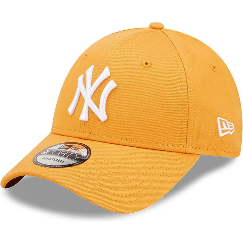mutzen-gebogen-orange-verstellbares-band-9forty-league-essential-der-new-york-yankees-mlb-von-new-era