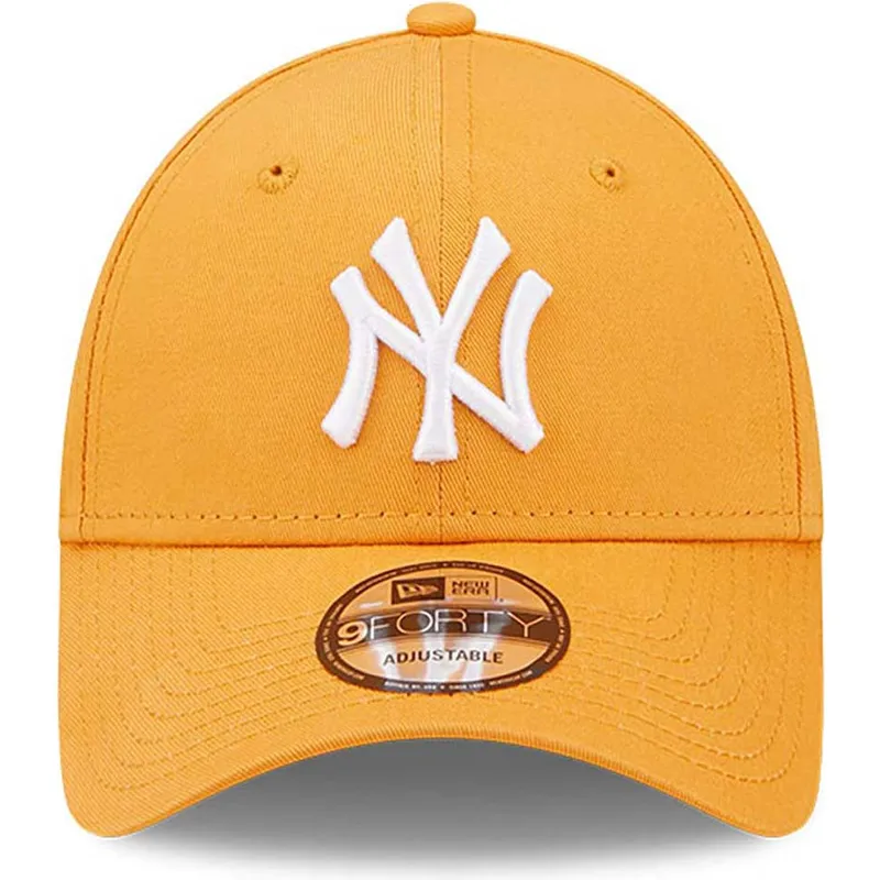 mutzen-gebogen-orange-verstellbares-band-9forty-league-essential-der-new-york-yankees-mlb-von-new-era