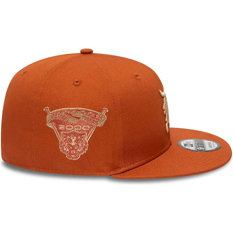 mutzen-flach-braun-snapback-9fifty-side-patch-der-detroit-tigers-mlb-von-new-era