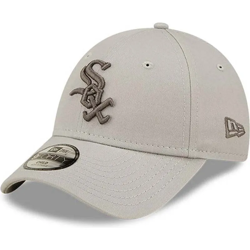 mutzen-gebogen-beige-verstellbares-band-fur-kinder-9forty-league-essential-der-chicago-white-sox-mlb-von-new-era