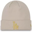 mutzen-beige-dorado-cuff-metallic-der-los-angeles-dodgers-mlb-von-new-era