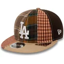 mutzen-flach-braun-verstellbares-band-9fifty-patch-panel-der-los-angeles-dodgers-mlb-von-new-era