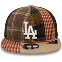 mutzen-flach-braun-verstellbares-band-9fifty-patch-panel-der-los-angeles-dodgers-mlb-von-new-era