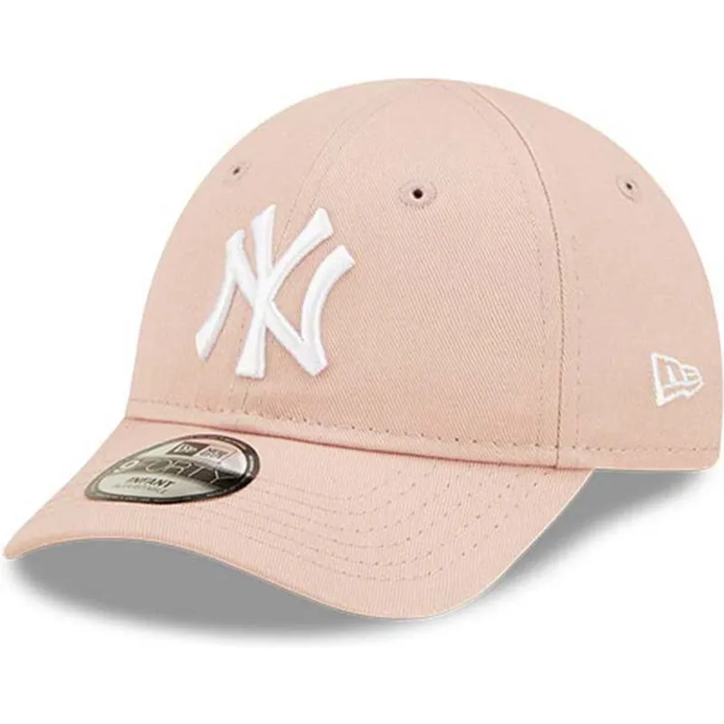 mutzen-gebogen-rosa-verstellbares-band-fur-kinder-pequeno-9forty-league-essential-der-new-york-yankees-mlb-von-new-era