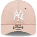 mutzen-gebogen-rosa-verstellbares-band-fur-kinder-pequeno-9forty-league-essential-der-new-york-yankees-mlb-von-new-era