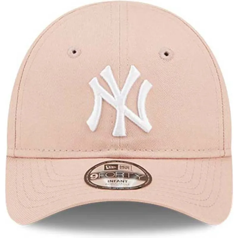 mutzen-gebogen-rosa-verstellbares-band-fur-kinder-pequeno-9forty-league-essential-der-new-york-yankees-mlb-von-new-era