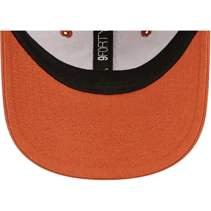 mutzen-gebogen-orange-verstellbares-band-fur-kinder-pequeno-9forty-league-essential-der-new-york-yankees-mlb-von-new-era