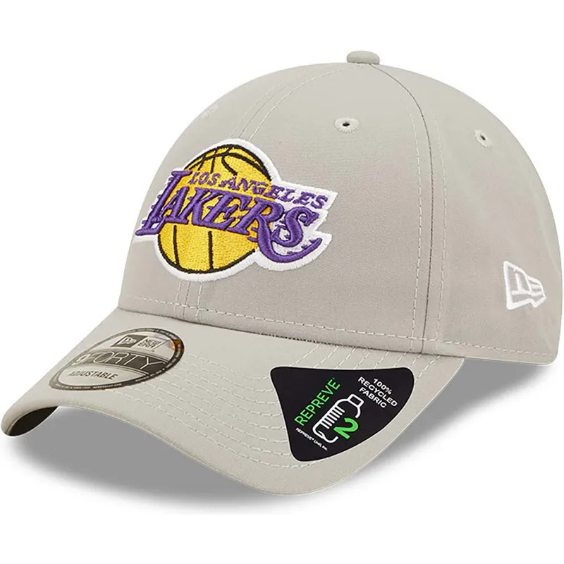 mutzen-gebogen-grau-verstellbares-band-9forty-repreve-der-los-angeles-lakers-nba-von-new-era