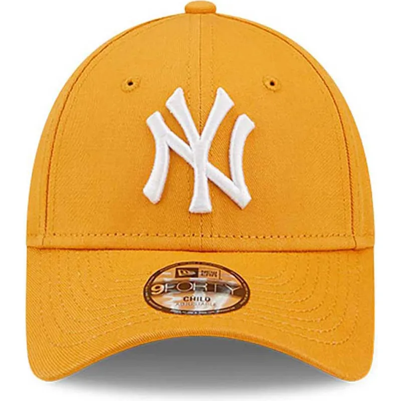 mutzen-gebogen-orange-verstellbares-band-fur-kinder-9forty-league-essential-der-new-york-yankees-mlb-von-new-era