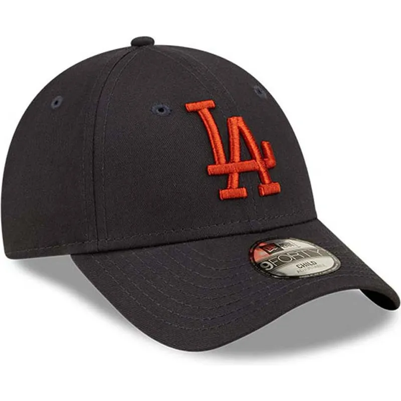 mutzen-gebogen-marineblau-verstellbares-band-fur-kinder-marron-9forty-league-essential-der-los-angeles-dodgers-mlb-von-new-era