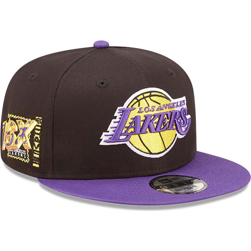 new-era-flat-brim-9fifty-team-patch-los-angeles-lakers-nba-black-and-purple-snapback-cap