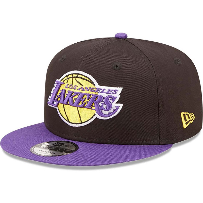 new-era-flat-brim-9fifty-team-patch-los-angeles-lakers-nba-black-and-purple-snapback-cap