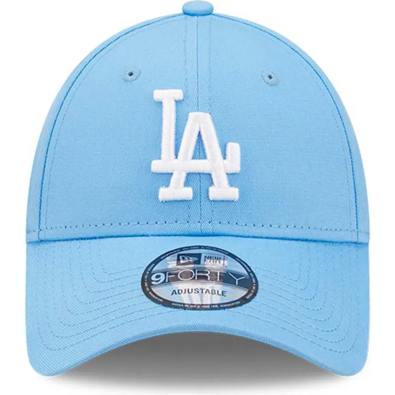 mutzen-gebogen-blau-verstellbares-band-9forty-league-essential-der-los-angeles-dodgers-mlb-von-new-era