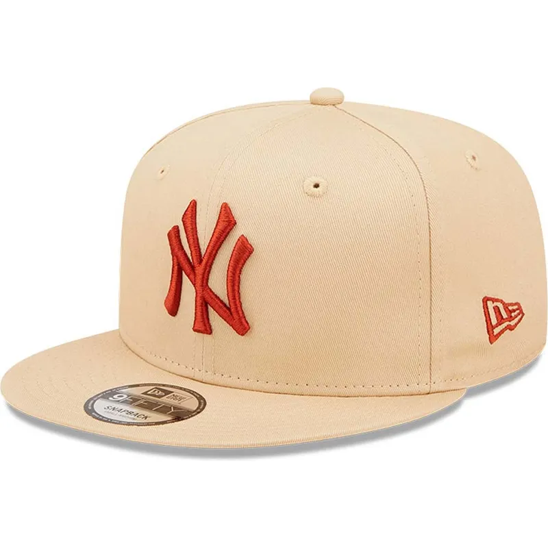 mutzen-flach-beige-snapback-9fifty-league-essential-der-new-york-yankees-mlb-von-new-era