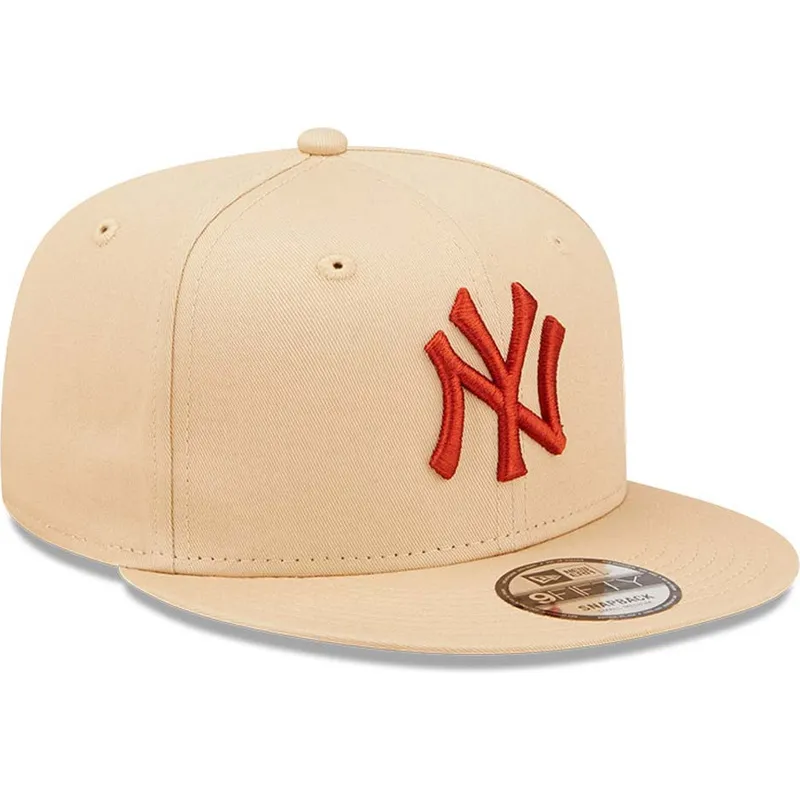 mutzen-flach-beige-snapback-9fifty-league-essential-der-new-york-yankees-mlb-von-new-era