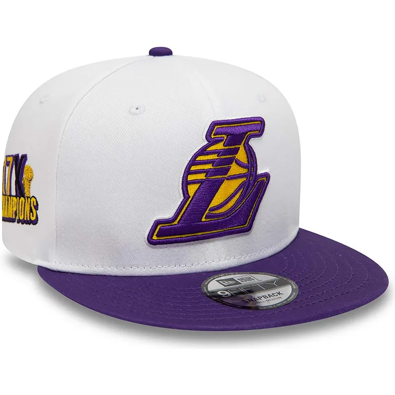 mutzen-flach-weiss-snapback-9fifty-crown-patches-champions-der-los-angeles-lakers-nba-von-new-era