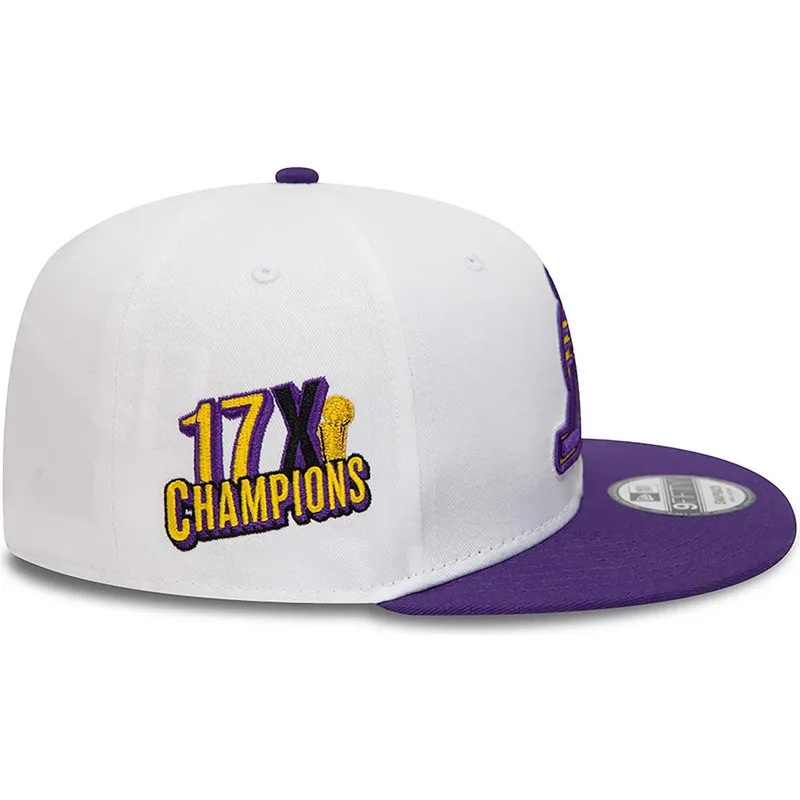 mutzen-flach-weiss-snapback-9fifty-crown-patches-champions-der-los-angeles-lakers-nba-von-new-era