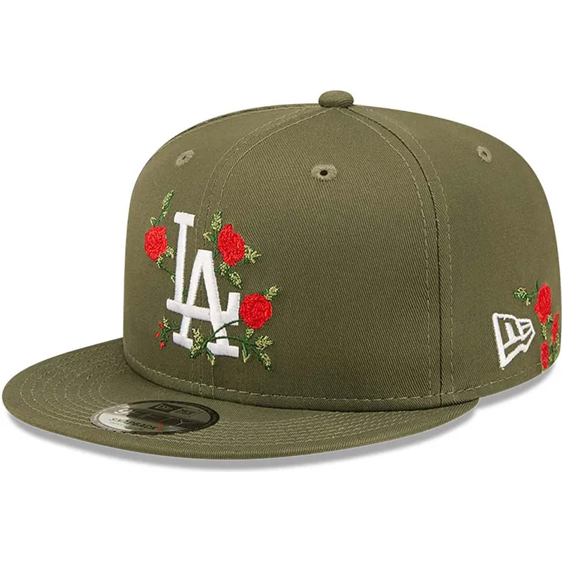 mutzen-flach-grun-snapback-9fifty-flower-der-los-angeles-dodgers-mlb-von-new-era