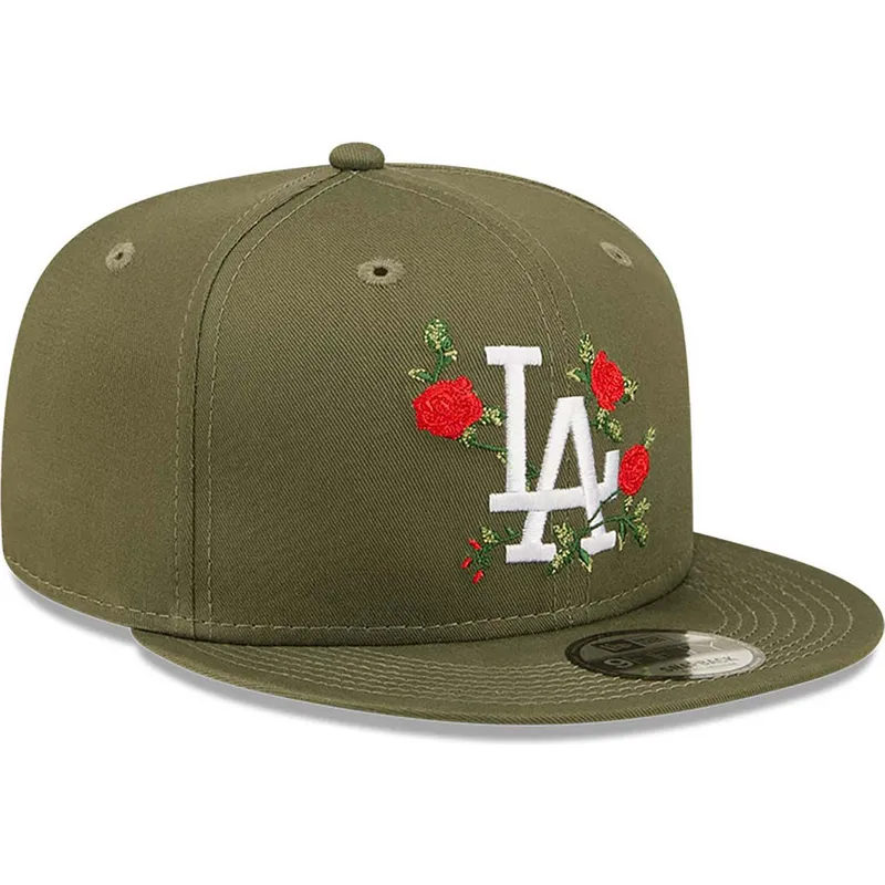 mutzen-flach-grun-snapback-9fifty-flower-der-los-angeles-dodgers-mlb-von-new-era