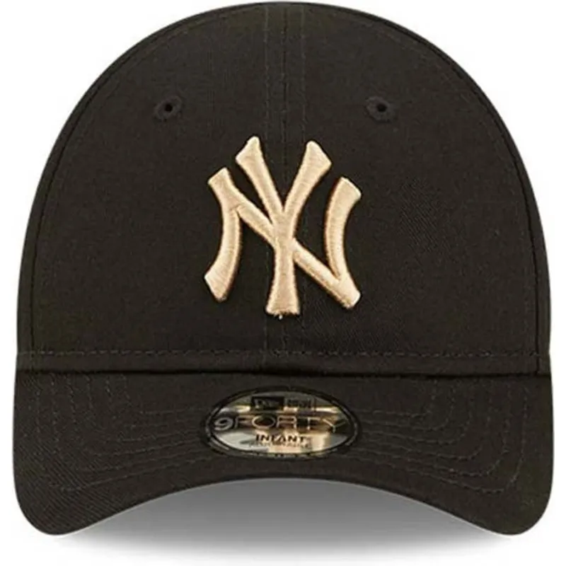 mutzen-gebogen-schwarz-verstellbares-band-fur-kinder-pequeno-9forty-league-essential-der-new-york-yankees-mlb-von-new-era