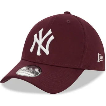 mutzen-gebogen-rot-angepasst-granate-39thirty-league-essential-der-new-york-yankees-mlb-von-new-era