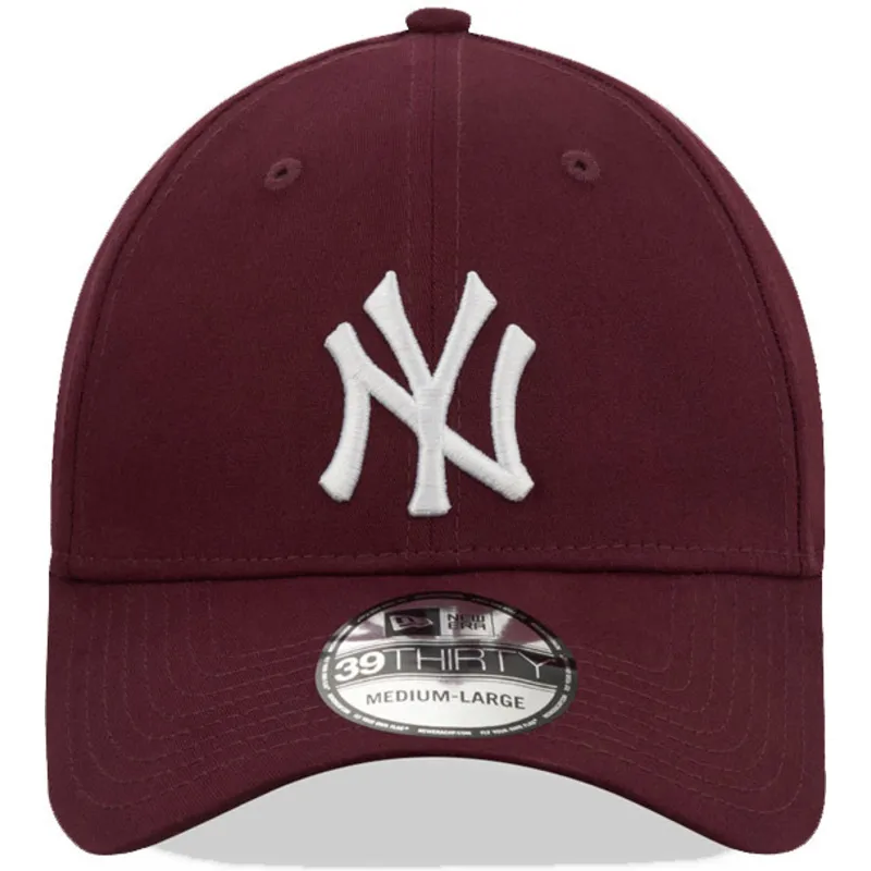 mutzen-gebogen-rot-angepasst-granate-39thirty-league-essential-der-new-york-yankees-mlb-von-new-era