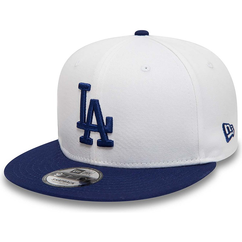 new-era-flat-brim-9fifty-crown-patches-los-angeles-dodgers-mlb-white-and-blue-snapback-cap