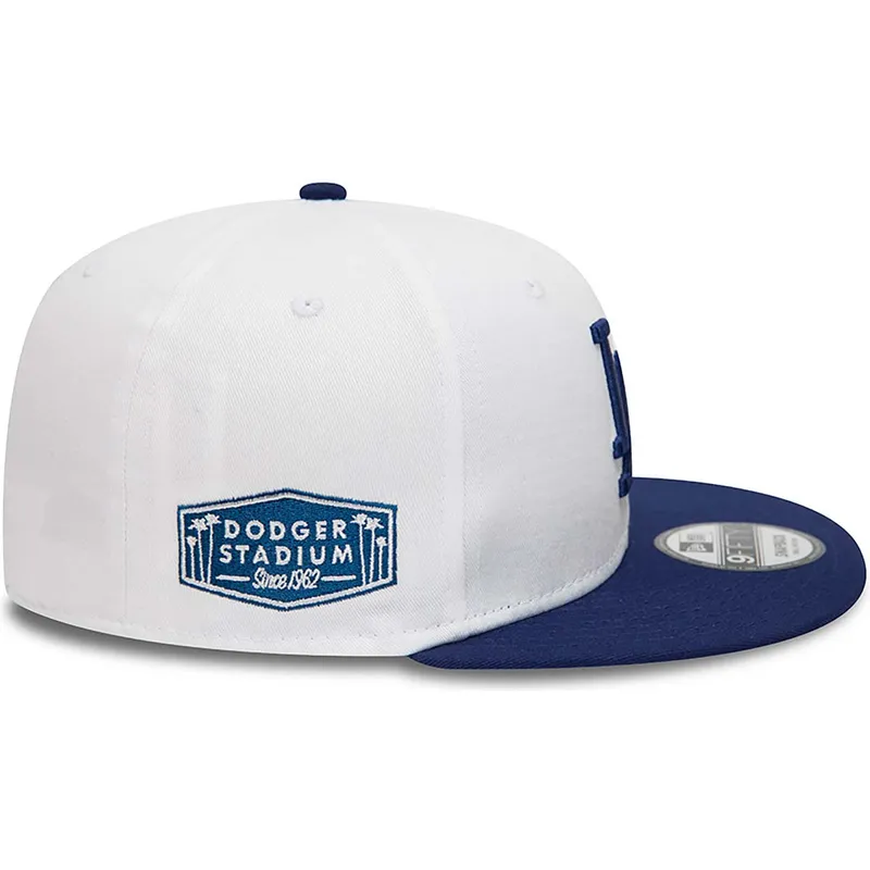 mutzen-flach-weiss-snapback-9fifty-crown-patches-der-los-angeles-dodgers-mlb-von-new-era