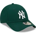 mutzen-gebogen-grun-verstellbares-band-9forty-league-essential-der-new-york-yankees-mlb-von-new-era